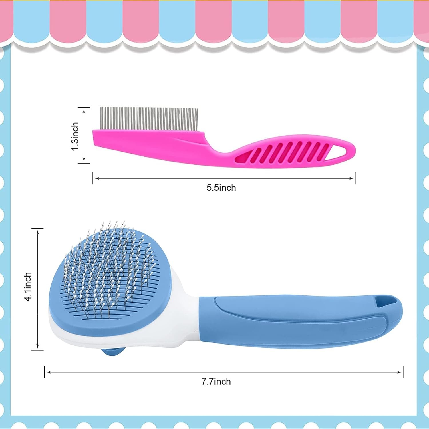 Cat Self-Cleaning De-shedding Comb - Removes Loose Hair and Massages (Blue) - Image 2