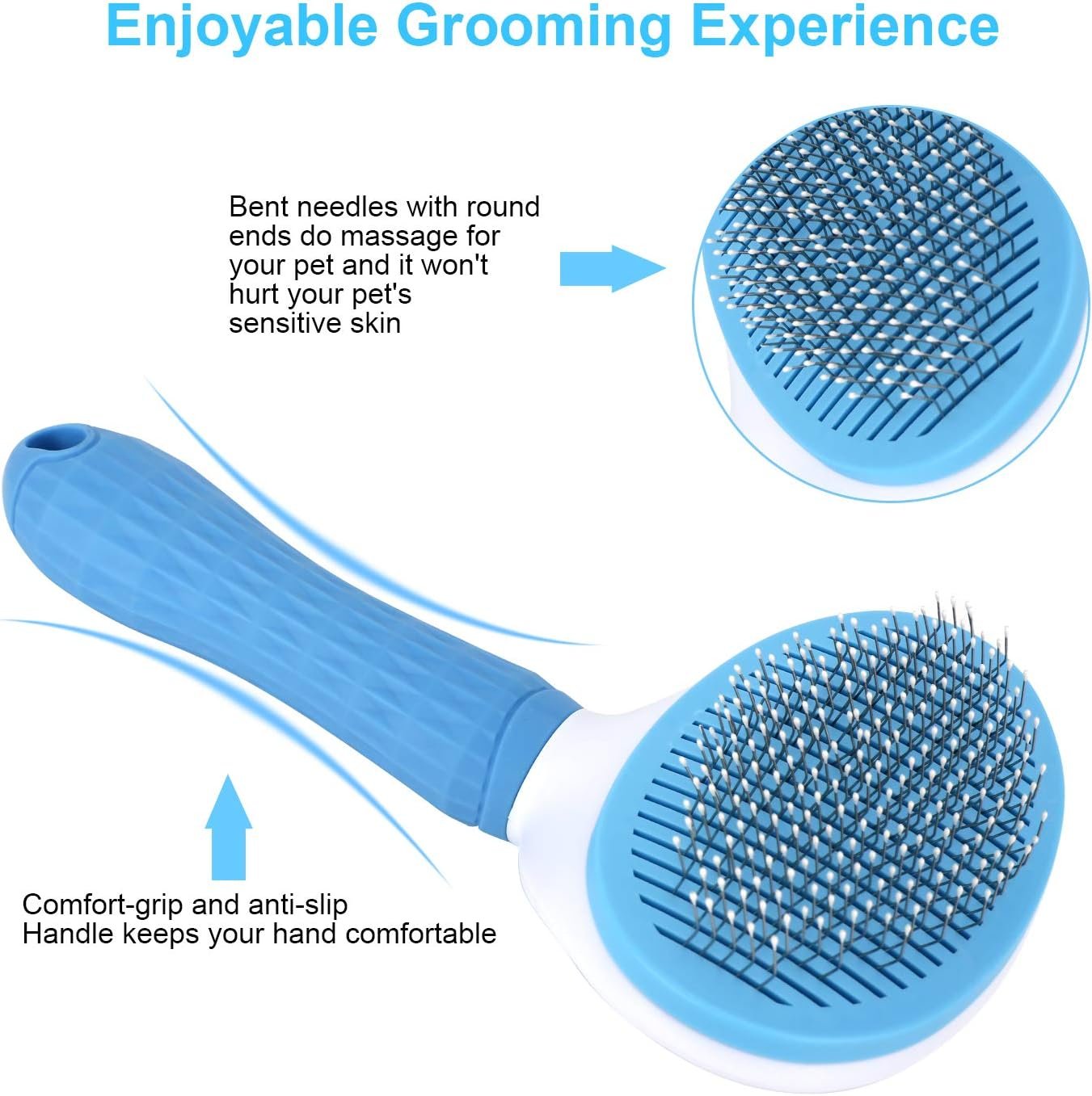 Pet Self-Cleaning De-shedding Brush - Easily Removes Loose Undercoat, Universal for Long and Short-Haired Pets - Image 2