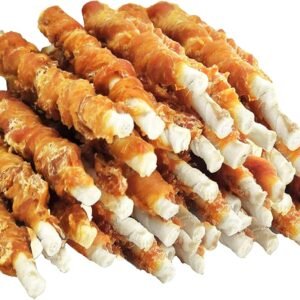 Dog Treats, Rawhide Twist Chicken Hide Sticks, Suitable for Puppy and Small Dogs, 5 Inch (Chicken, Pack of 40)