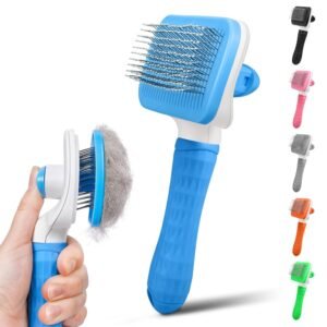 Self-Cleaning Grooming Brush for Cats and Dogs - Effectively Removes Loose Undercoat, Suitable for All Breeds