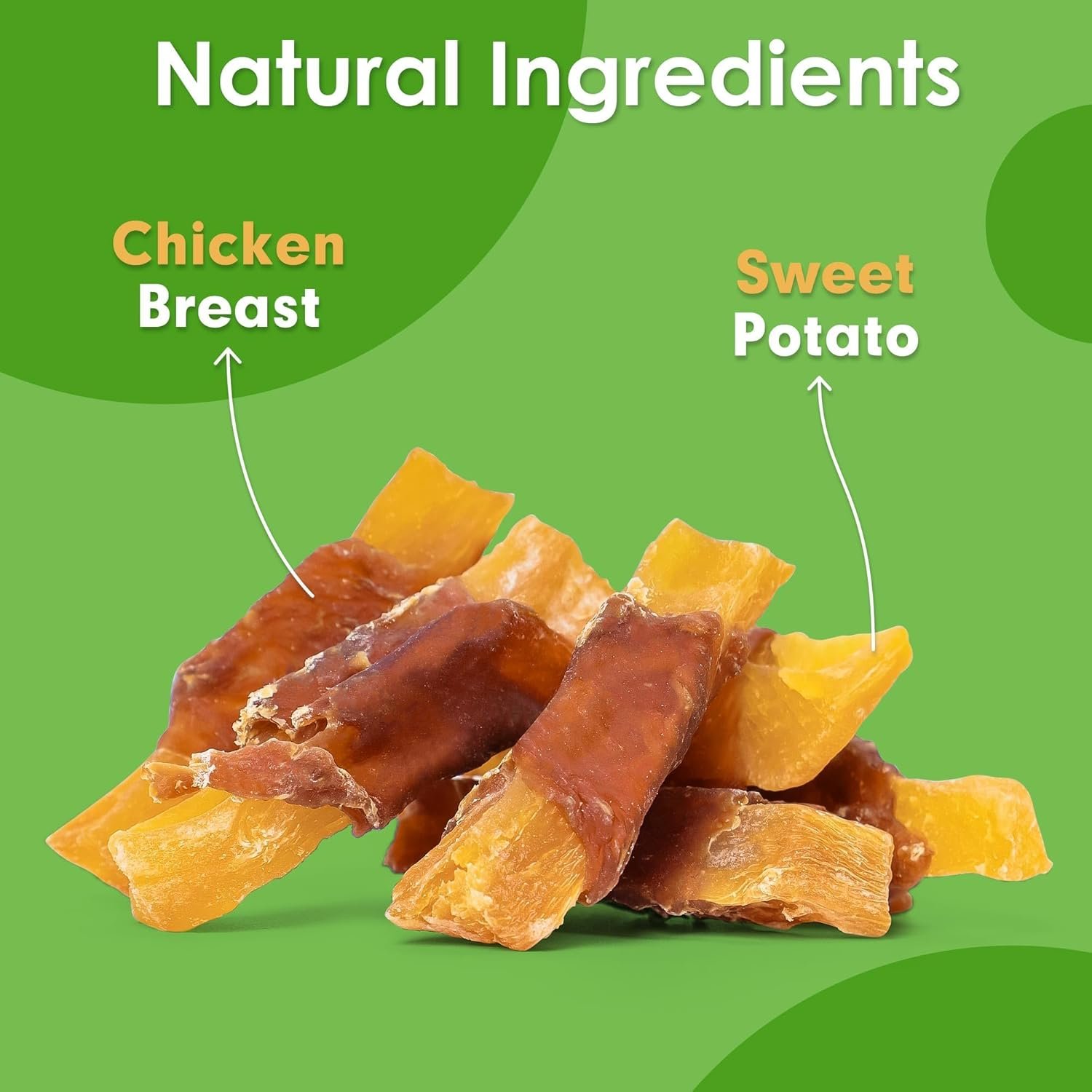 Dog Treats Rawhide Free Chicken Wrapped Sweet Potato Snacks, Gluten & Grain Free, Treats for Puppy and Small Dogs, (Chicken, 1.56 Pound-Pack of 1) - Image 2