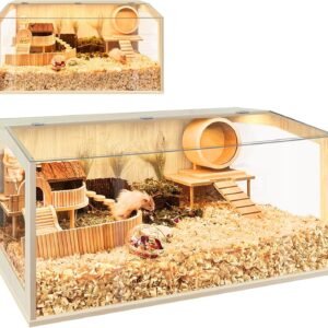 Hamster Cage Chewproof, Large Hamster Cages and Habitats 32 Inch Guinea Pig Cages Openable Top with Acrylic Sheets Solid Built, 32"