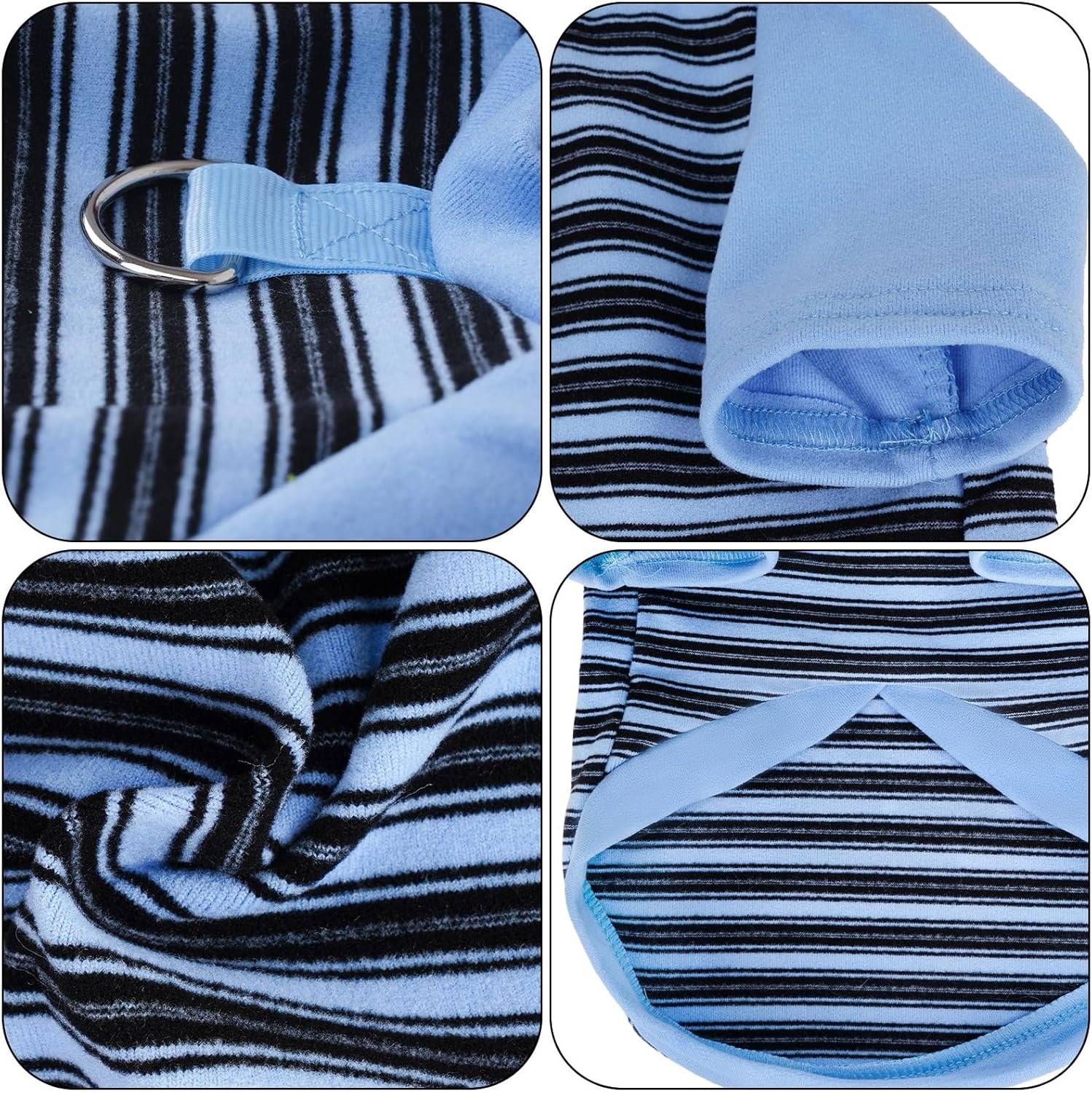 Dog Tshirt Striped Shirts for Dogs Clothes Stretchy Puppy T-Shirts with Metal Buckle for Small Medium Dog Boys Girls (Blue, X-Large) - Image 2